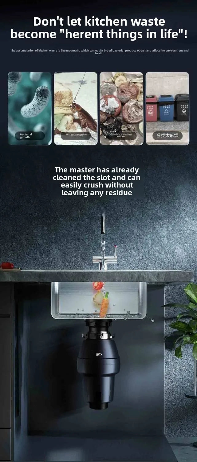 Garbage processor kitchen grinder household  sink fully automatic bone vegetable leaf kitchen waste machine remote control