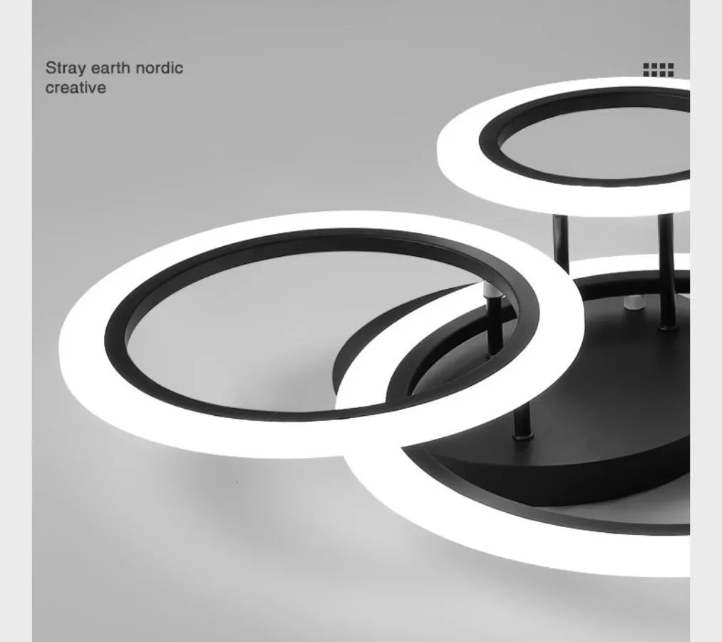 Modern Dimmable LED Ring Ceiling Lights Chandelier Indoor Home Decor Lighting Fixture for Living Dining Bedroom Study Room
