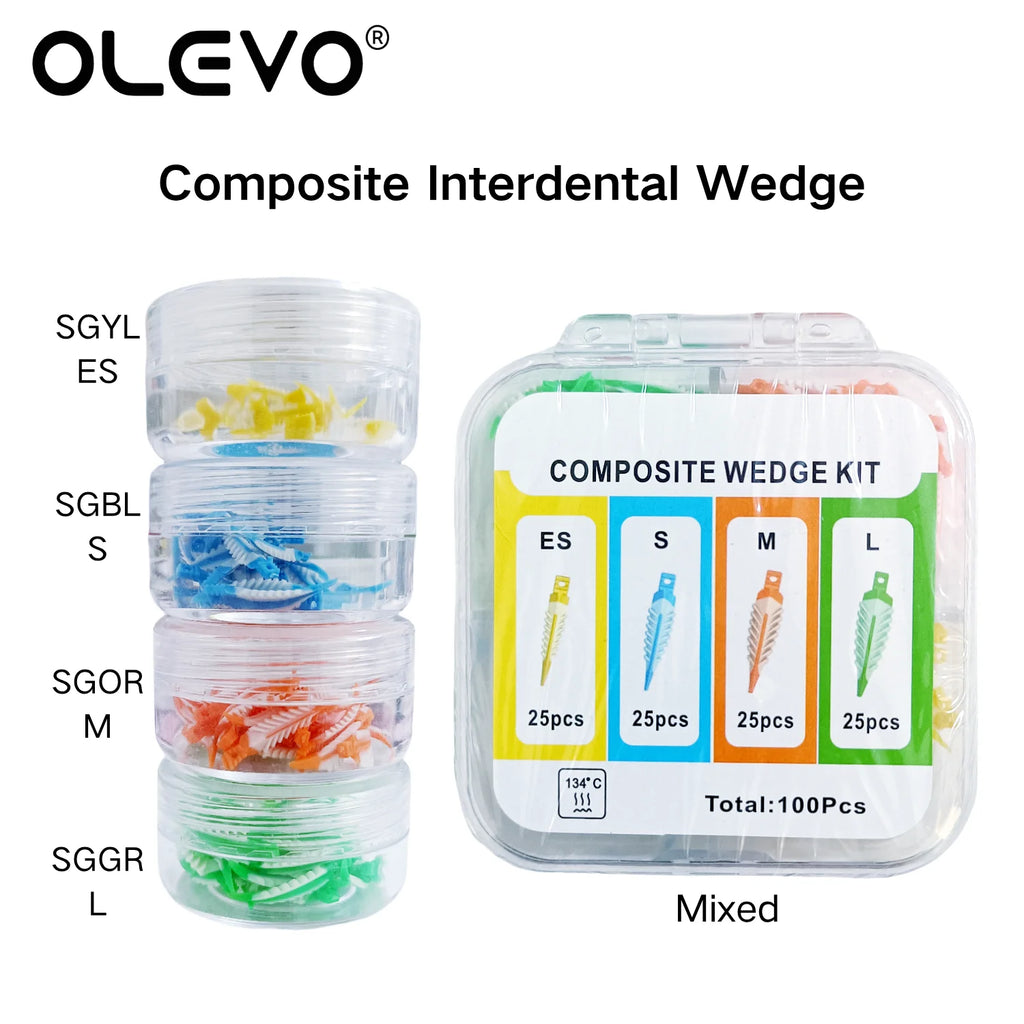 Dental Autoclave Sterilizable Silicone Interdental Wedges Kit Sealing Composite Filling Teeth Gap Wedge for Tooth Restoration
