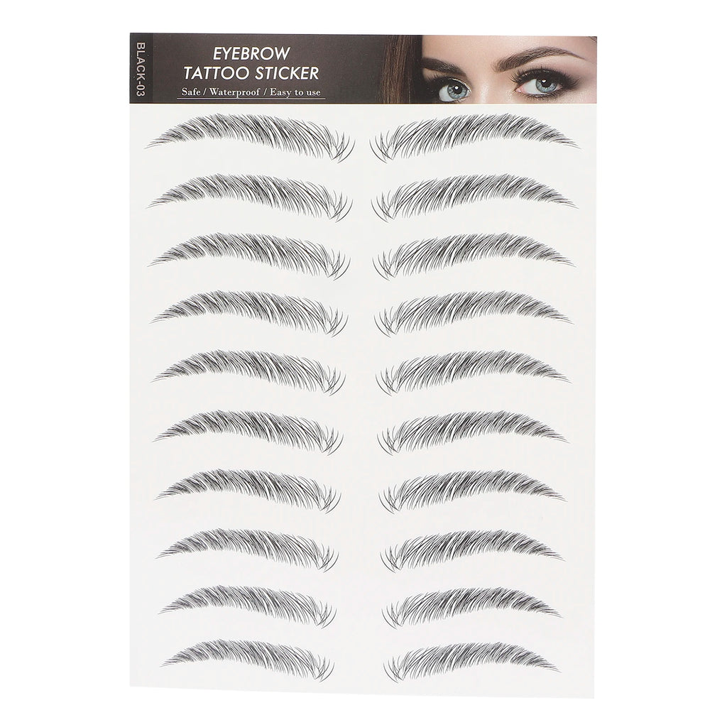 Long Lasting Eyebrow Transfers Sticker Household Portable Waterproof Safe Women Black Eyebrow Tattoo Sticker Makeup Tools