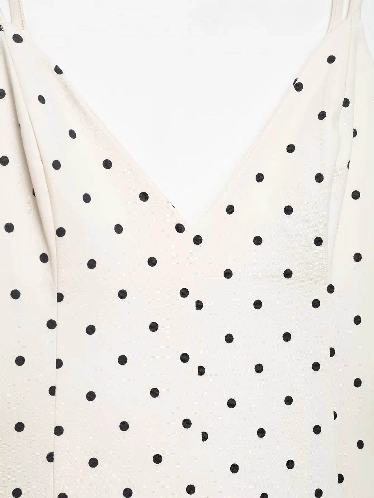 HH Women Elegant Spaghetti Strap V-Neck Dress Fashion Polka Dot Print Slim Fit White Ruffle Dress 2026 Summer Sexy Beach Wear