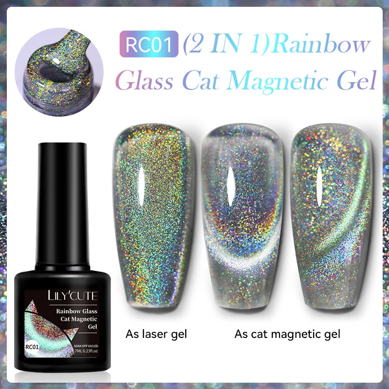 LILYCUTE 7ml Gold Coffee Cat Magnetic Gel Nail Polish Autumn Winter Nails Ultra Shine Moonlight Semi Permanent UV Gel Soak Off