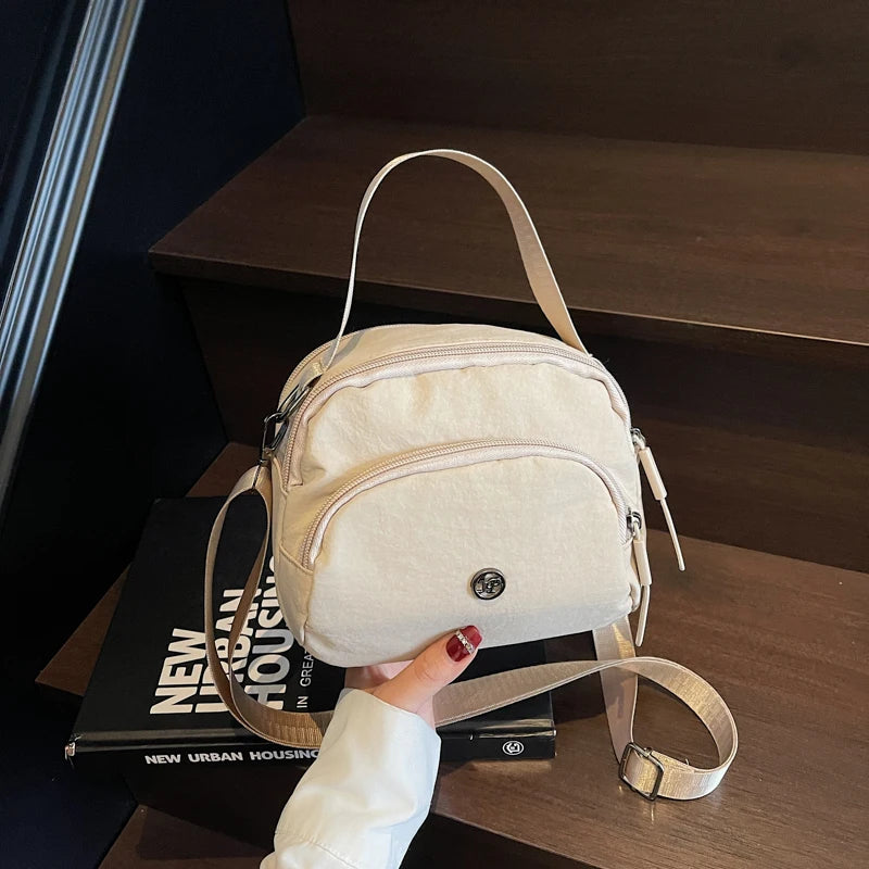 Women's Fashion Canvas Crossbody Bags Multi Pocket Small Shoulder Bag Casual Boho Handbag Lightweight Travel Purse for Daily Use