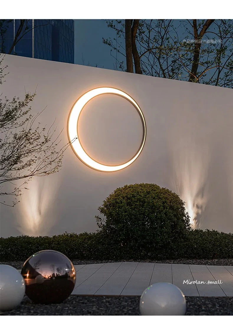 Outdoor Moon Wall Light Modern IP65 Waterproof Porch Garden Wall Lamp Patio Garage Door Antiwa Fixtures Lighting Decoration