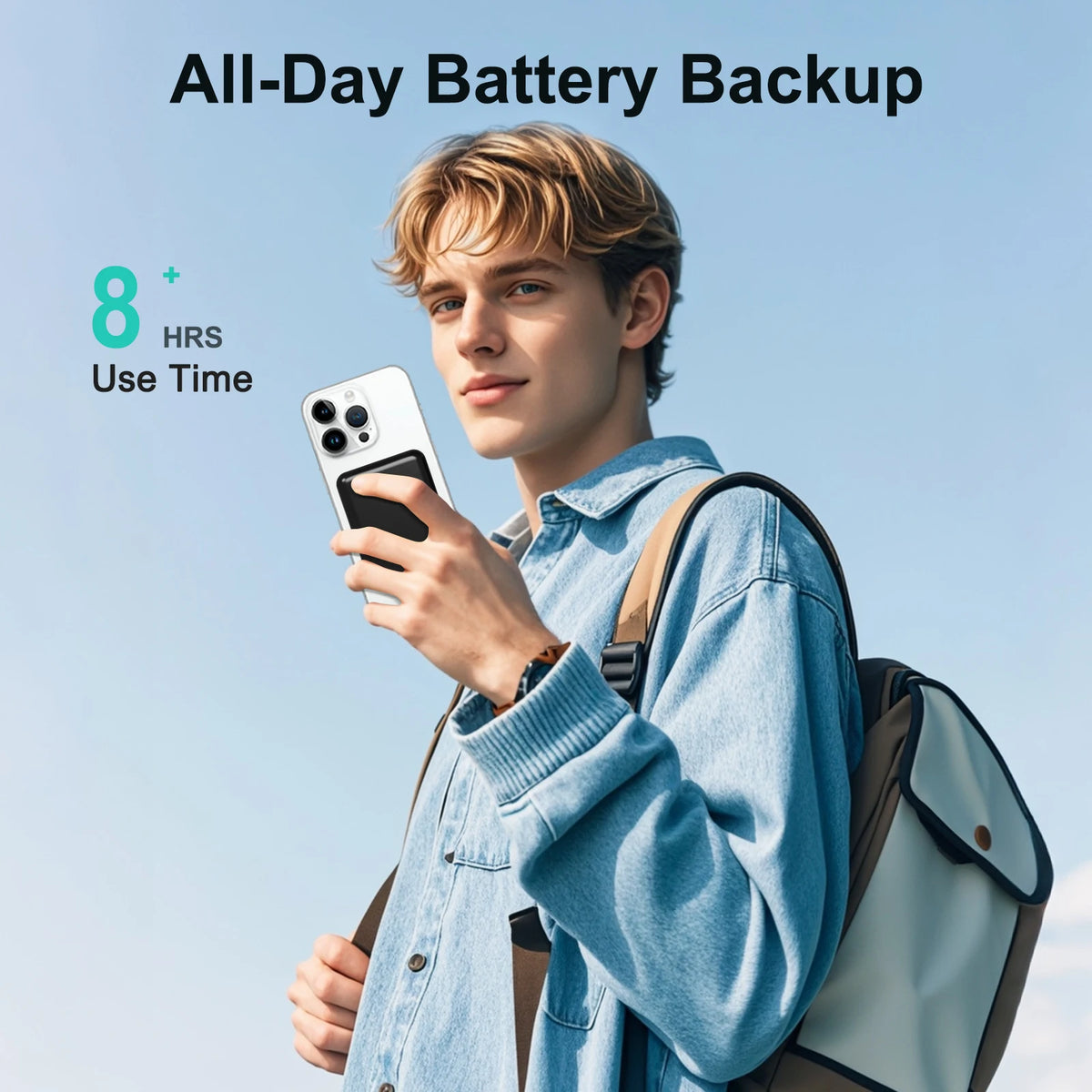 5000mAh Magnetic Power Bank Wireless Portable Charger 20W Fast Charging Output USB-C MagSafe  for iPhone16 15 14 Powerbank