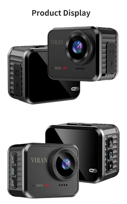 Mini HD Action Camera1.54-inch Screen Ultra-Long Battery Life Portable for Motorcycle Bicycle Off-Road & Outdoor Audio Recording