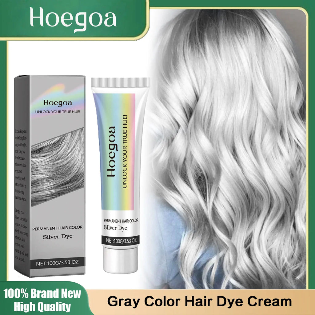 Permanent Hair Dye Natural No Stimulation Easy Coloring Cream Soften Hair Prevent Dryness Rough Silver Gray Hair Color Shampoo