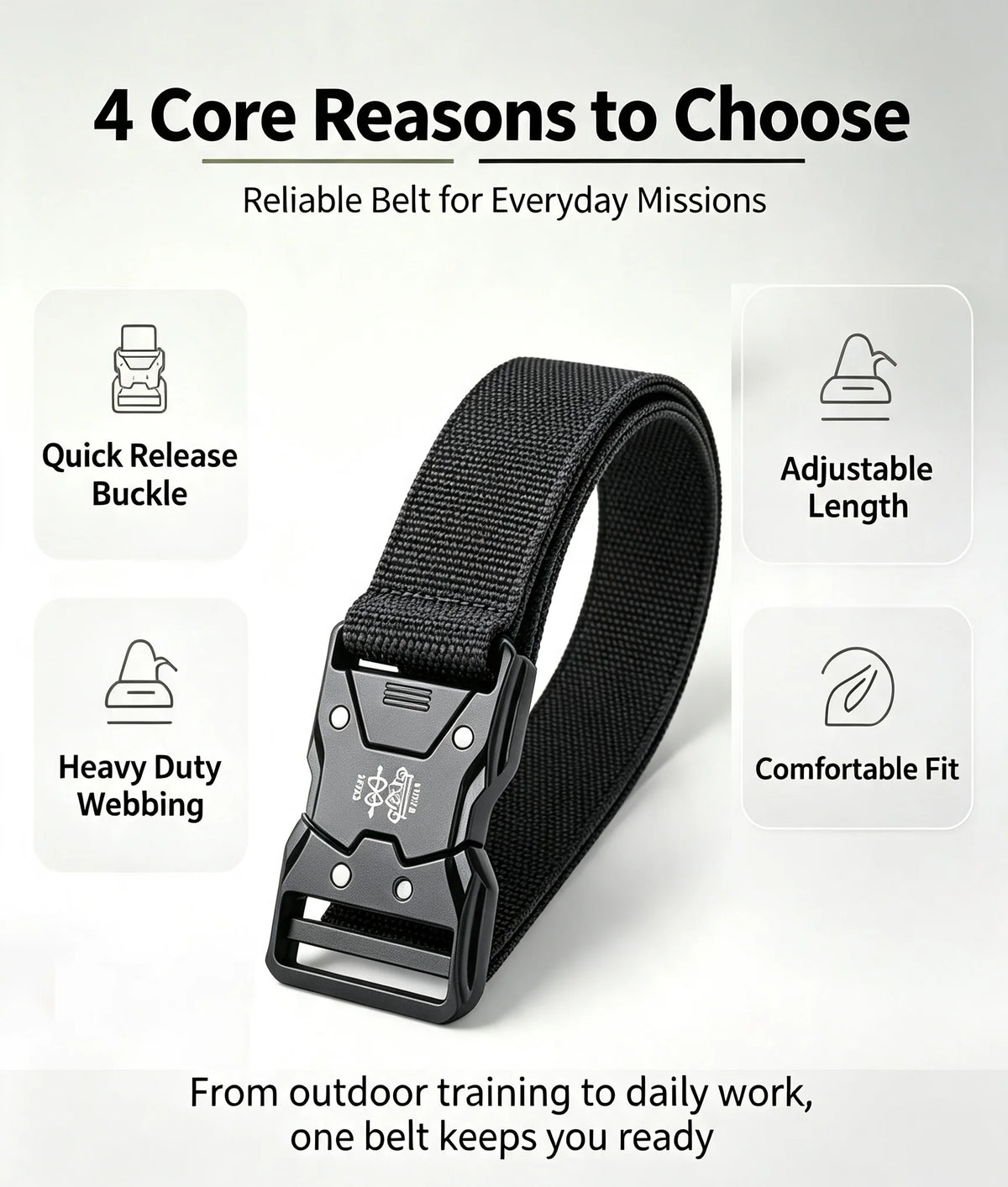 Men's Tactical Belt Versatile Durable Nylon Canvas Belt Outdoor Hunting Automatic Buckle Military Training Pants Belt for Men