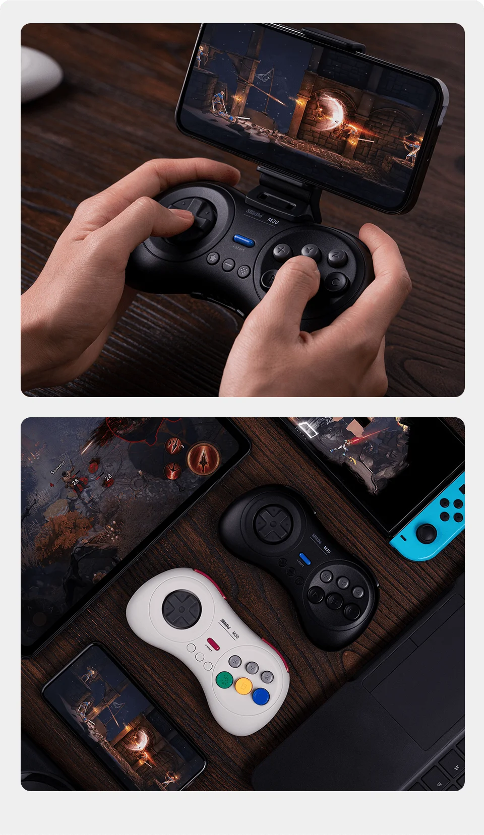 8Bitdo M30 2.4G Mini Gamepad Game Controller for Sega Genesis Mini and Mega Drive Mini Game Console Game Accessories