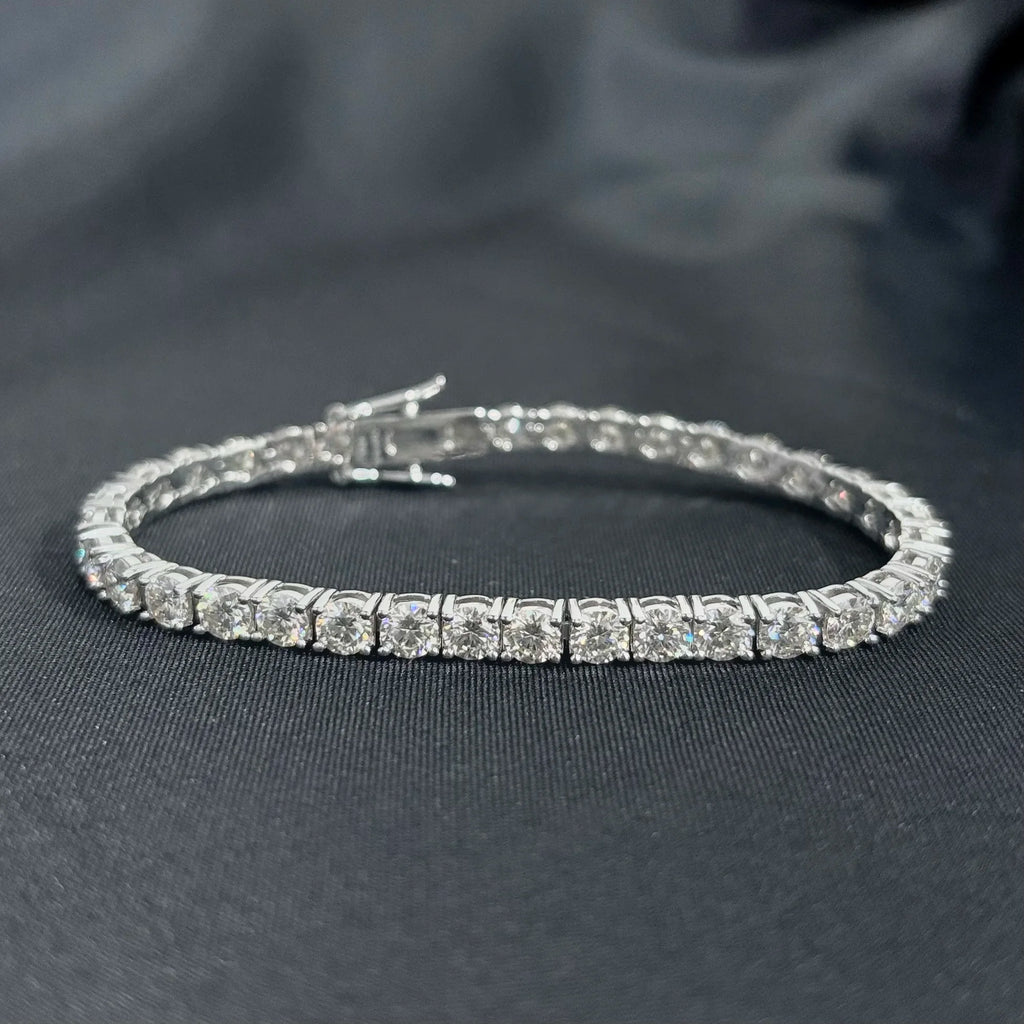 OEVAS Full Moissanite Tennis Bracelet 925 Silver Plated 18k Gold for Women Man Wedding Party Fine Jewelry Can Pass Diamond Test