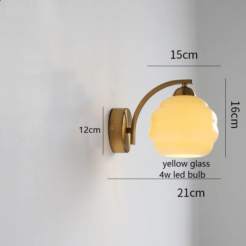 IWHD Milky Glass Ball LED Wall Lamp Sconce Iron Wrount Bedroom Living Room Bathroom Mirror Light Nordic Modern Wandlamp Applique