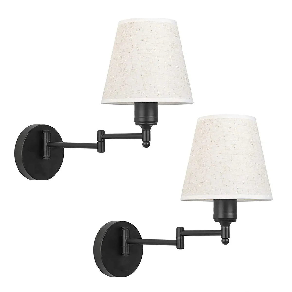 LED American Wall Lamp Folding Swing Arm US EU Plug Switch Fabric Bedroom Bedside Living Room Study Stairway Aisle Plug Light