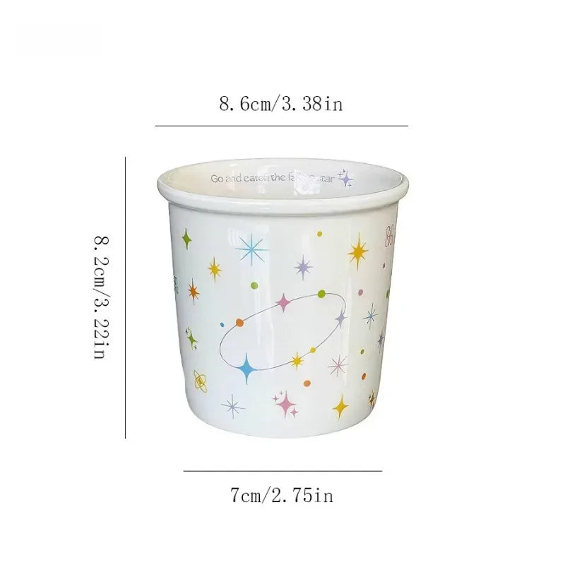 Ceramic Cup Breakfast Milk Cup Tea Hot Drinks Cold Drinks Light Luxury Minimalist Niche High-end Appearance Mug