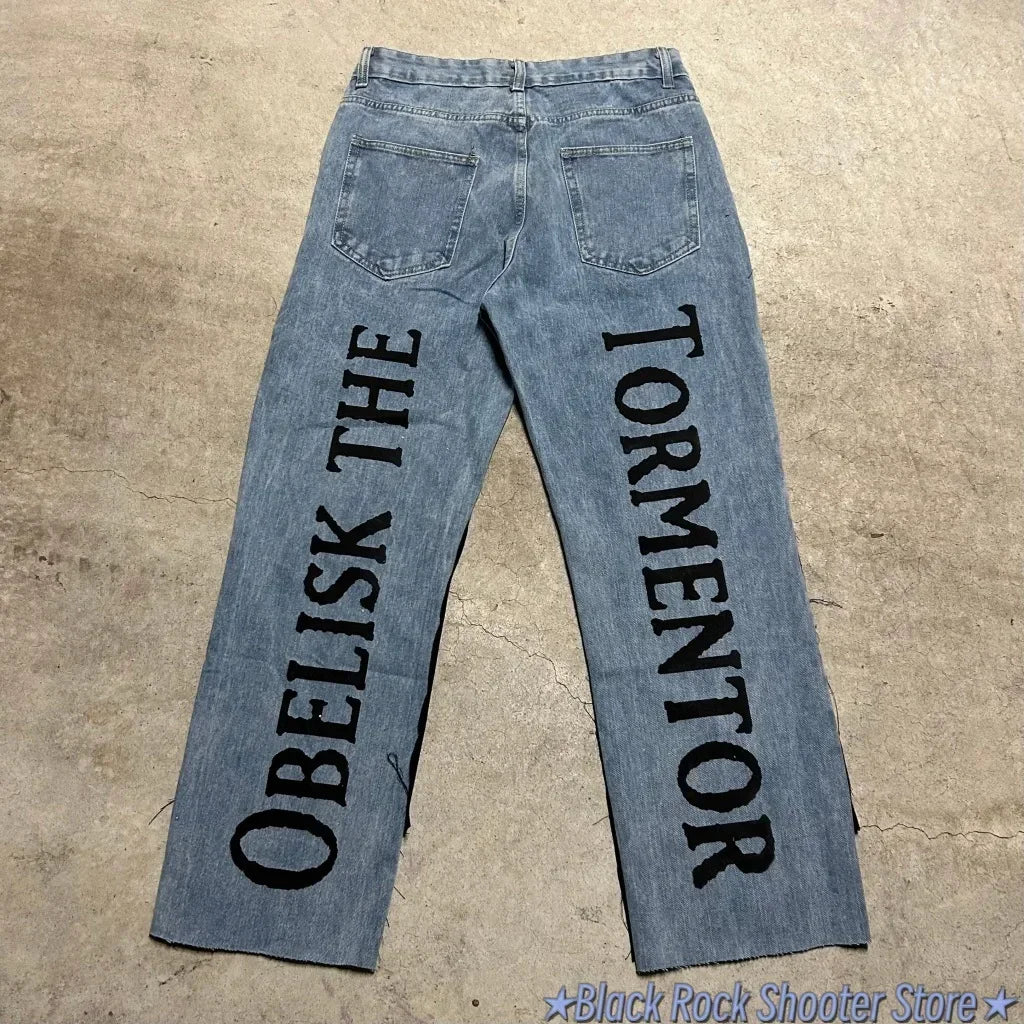 Harajuku Zoro Y2k Baggy Jeans Women Vintage Wide Leg Denim Pants Popular Jeans Streetwear Couples Trouser Men Clothing