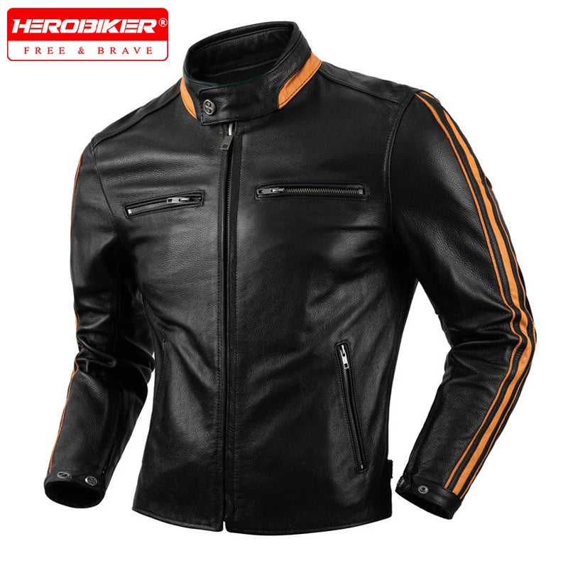Motorcycle Leather Jacket Off-road Motorcycle Racing Anti Fall And Windproof Riding Jacket Men's Casual Leather Jacket