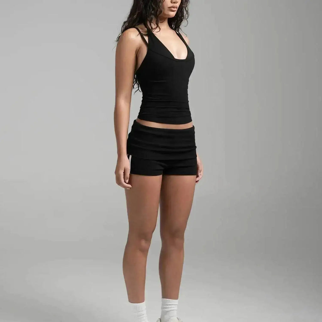 PMWRUN Women Yoga Tank Top Halter Neck Double Layer Built-in Bra Breathable Quick Dry Soft Stretchy For Gym Yoga Workout