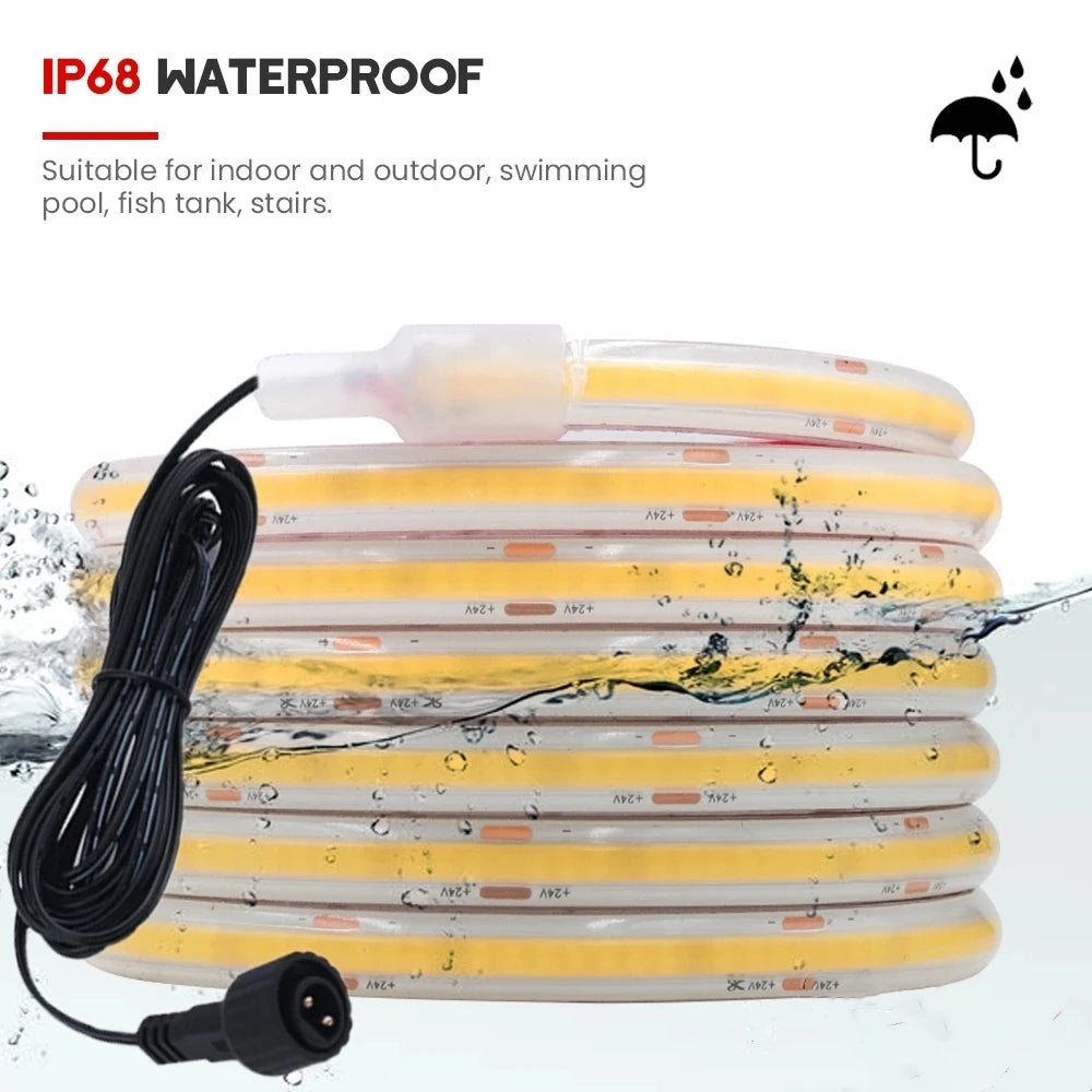 1200mAh 2400mAh 7200mAh COB Solar LED Strip Neon Light Sign DC 24V Flexible Waterproof IP68 IP67 Adhesive Tape Diode Lamp Linear