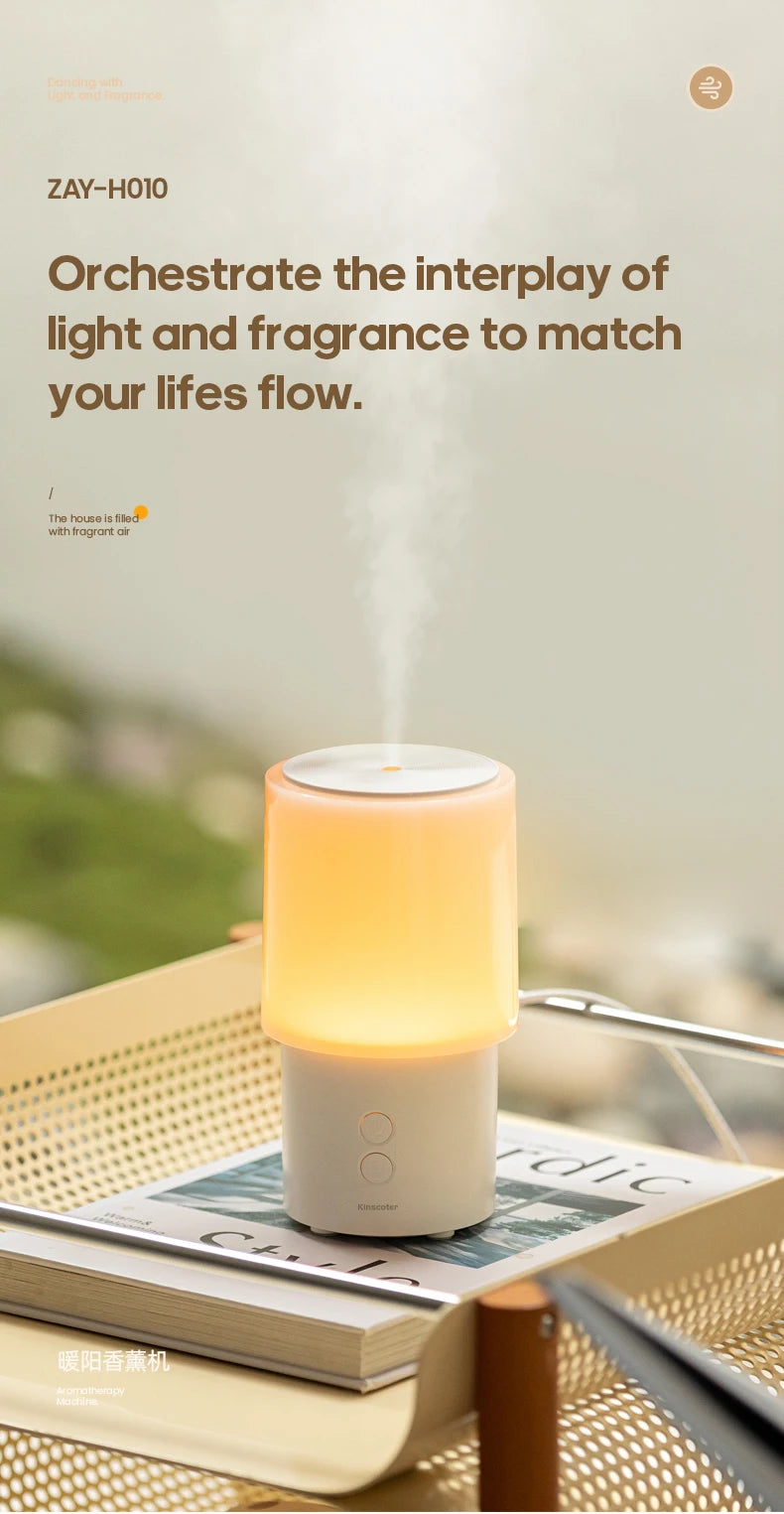 New Essential Oil Aroma Diffuser Minimalist Night Lamp Desktop Mini Air Humidifier 140ml Ultrasonic Sprayer for Hotel Home Gift