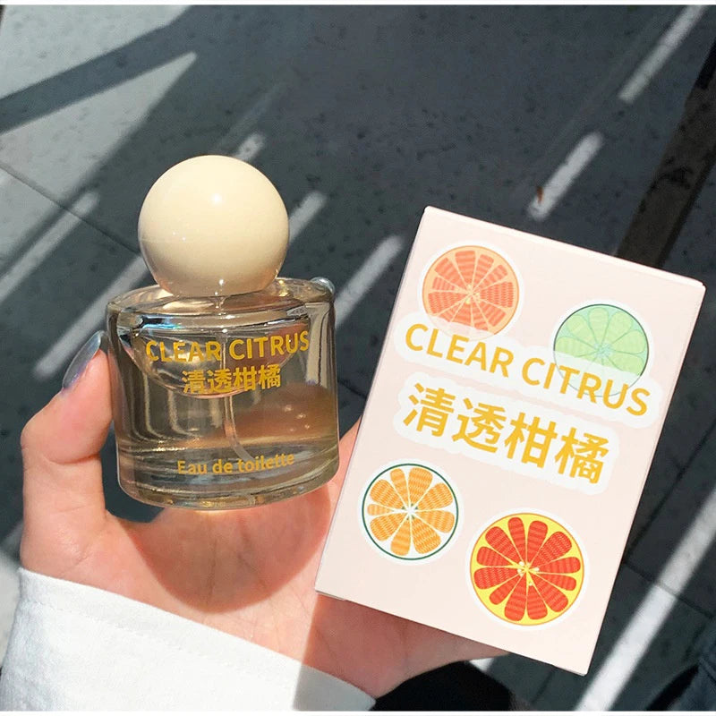 Citrus Peach Fruity Perfume Spray,Clean Fresh Women Scent,Orange Blossom/Lily/Iris/Vetiver/Lemon/Musk Light Fragrance Mist