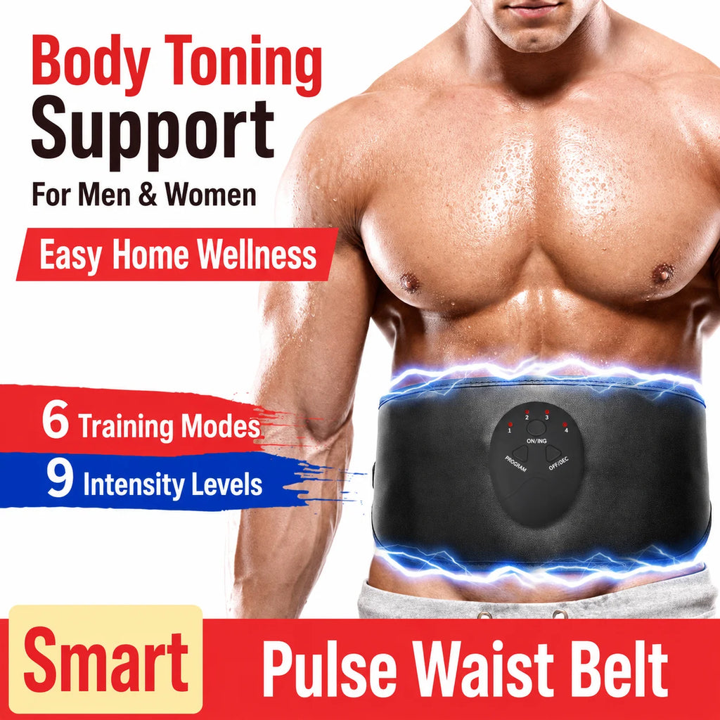 EMS Abdominal Slimming Massage Belt Fitness Waist Trainer for Belly Back Leg Arm Fat Shaping & Muscle Relief
