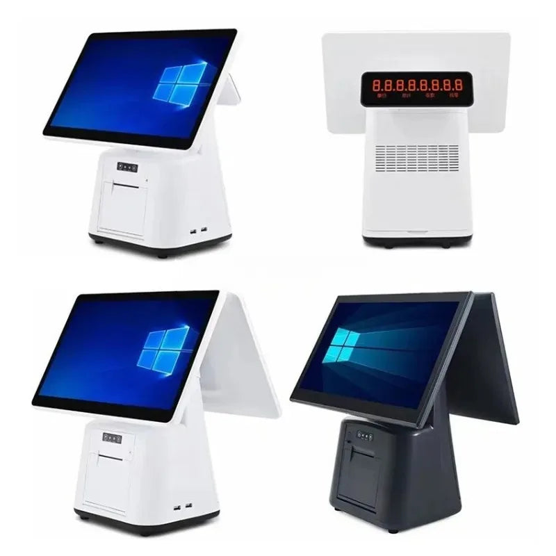 15 Inch Wall Mounted All In One Touchscreen POS Cash Register Single Dual Screen Retail Store Restaurant Ordering Machine
