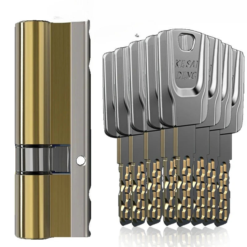 High Quality European Standard Cylinder Super C-level Anti-theft Door All Copper Lock Core, Household All Metal 8pcs Master Keys