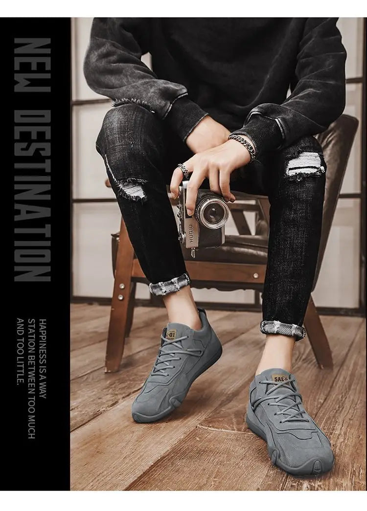 Ankle Boots for Men Casual Plush Warm Snow Boots Winter Sneaker Non Slip Work Shoes Men Motorcycle Short Boots Zapatillas Hombre