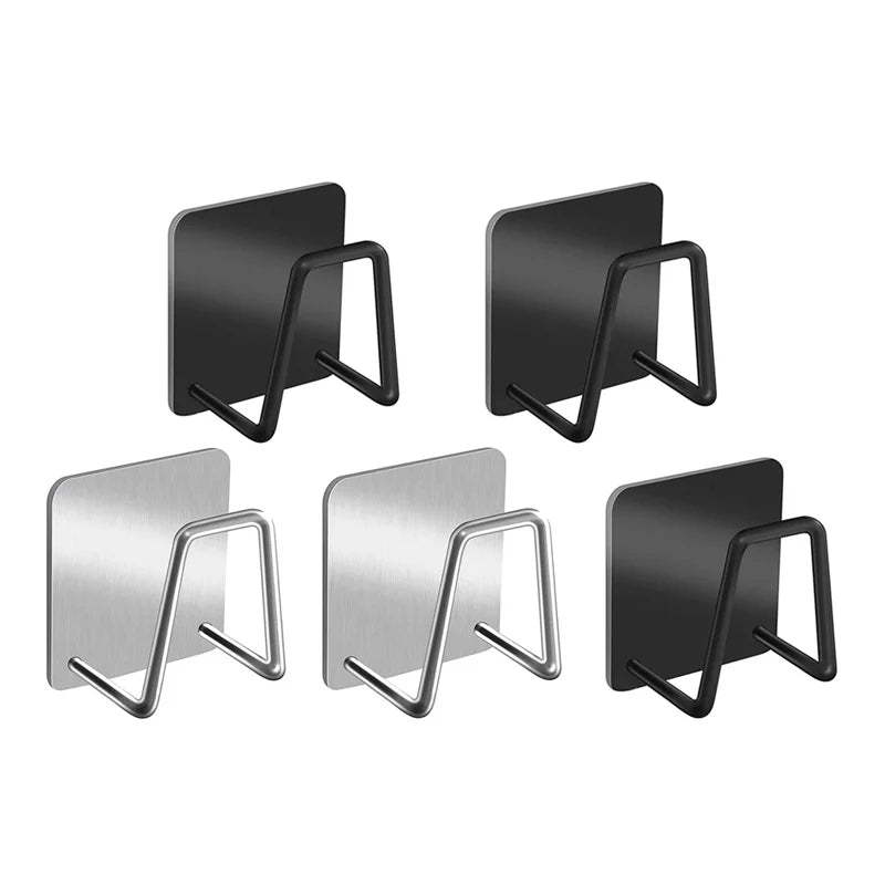 Kitchen Stainless Steel Sink Shelf Sponges Holders Adhesive Drain Drying Rack Wall Hooks Accessories Storage Organizer