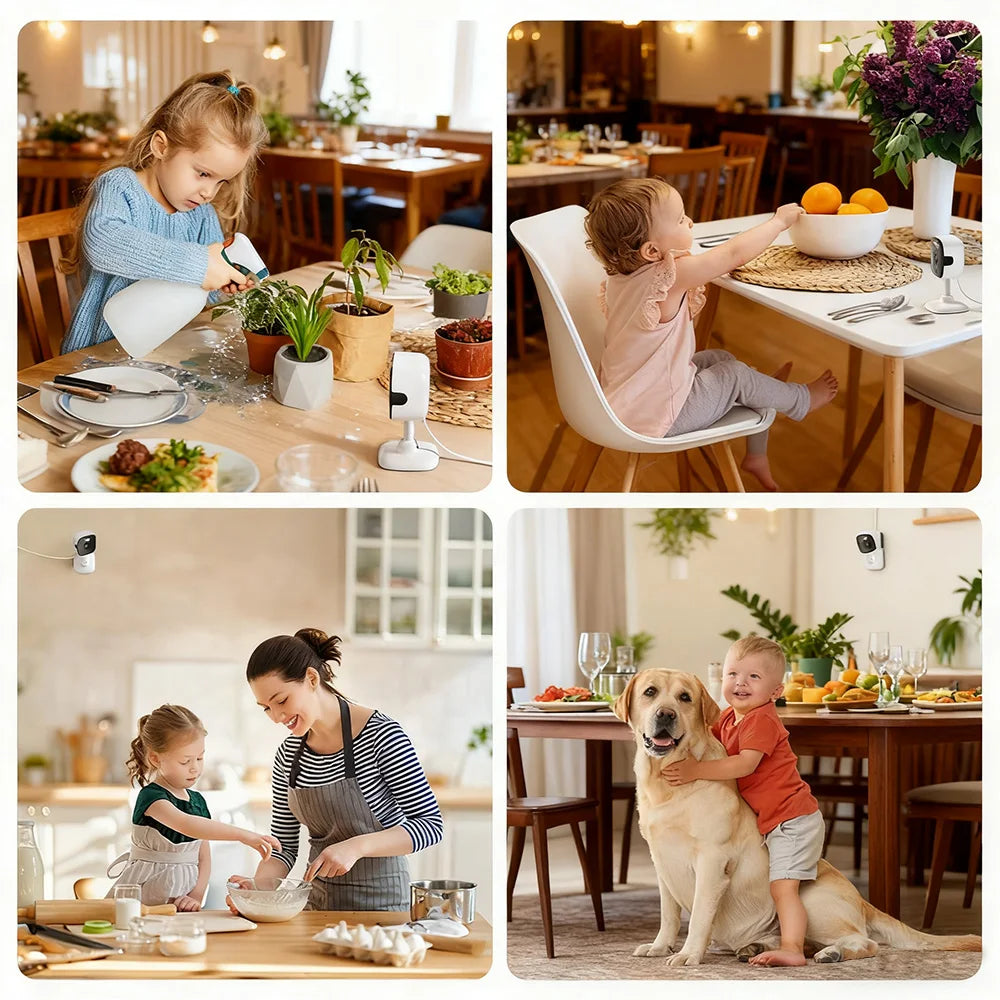 3MP WiFi Security Camera Indoor Smart IP Smart IP Camera with Motion Detection Night Vision Two-Way Audio Baby Monitor Supports