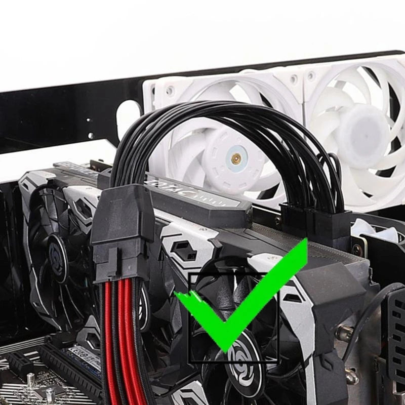 12PIN to Two 6+2 Graphics Card Cable Adapter 12Pin Female to 2x 6+2Pin Male for PCIe Power Cable for Graphics Cards