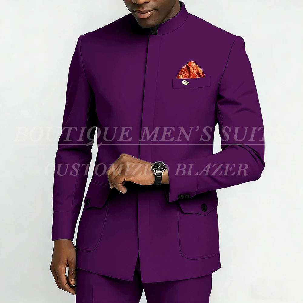 Bespoke Men's Suits Fashion Daily Male Clothing High Quality 2 Piece Jacket Pants Full Sets Luxury Daily Smart Casual Outfits