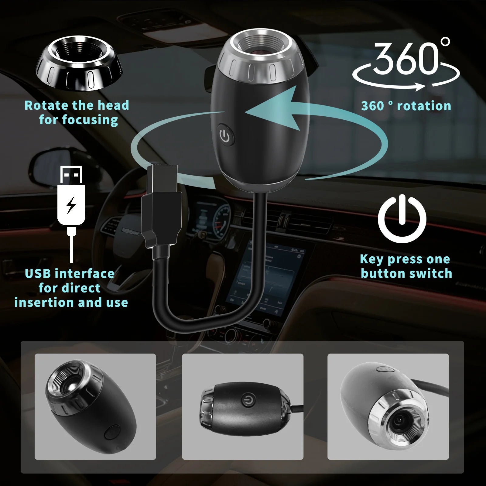USB Car Atmosphere Projector Light Car Interior Ambient Light LED Starry Star Light Party Decor Romantic Saturn Galaxy Light