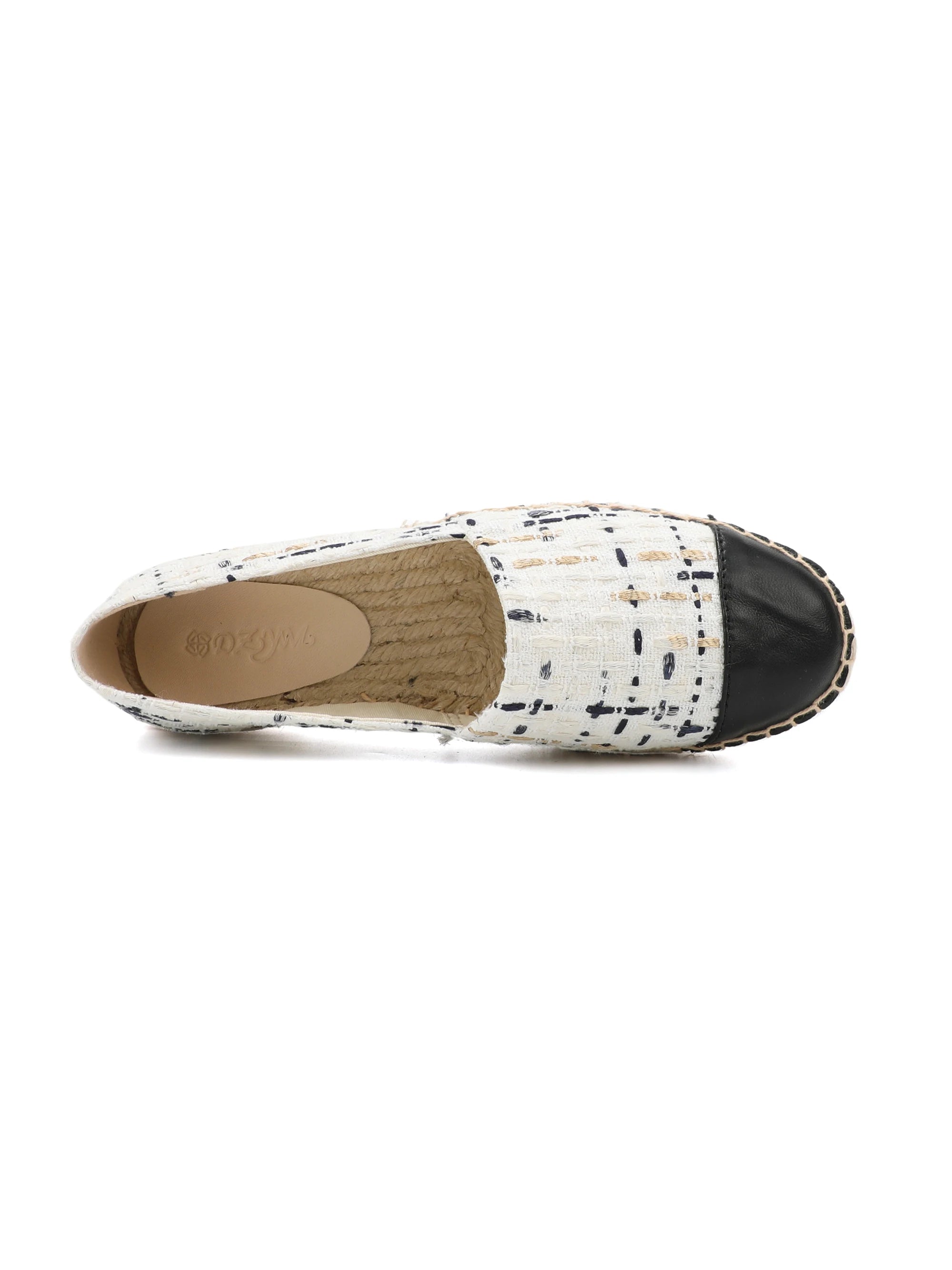 White espadrilles for women flat closed toe shoes
