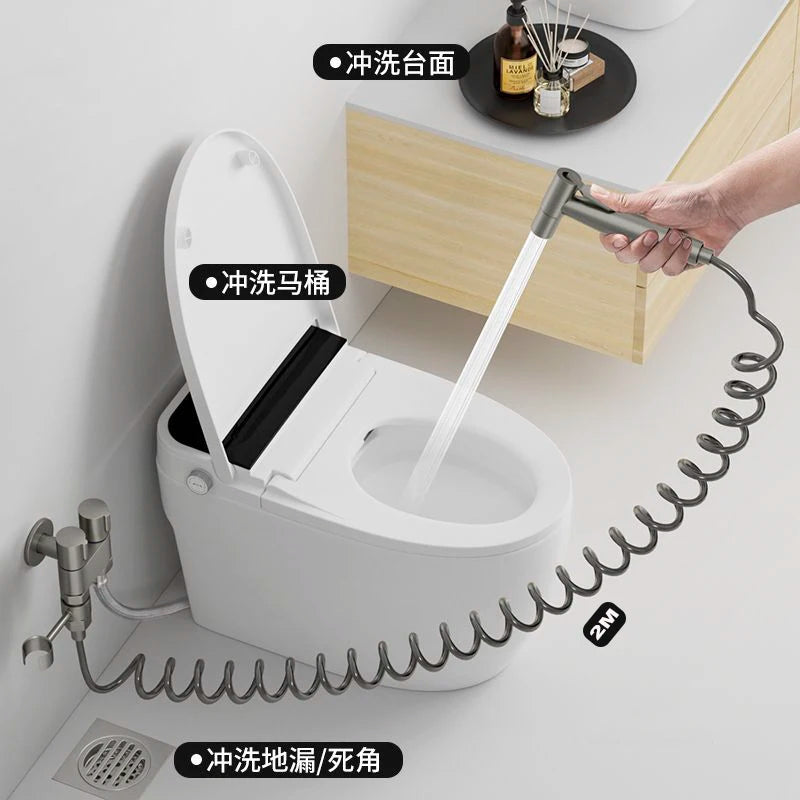 Handheld Toilet Bidet Faucet Sprayer Stainless Steel Bathroom Bidet Spraye Set Hand Sprayer Shower Head Self Cleaning No Punch