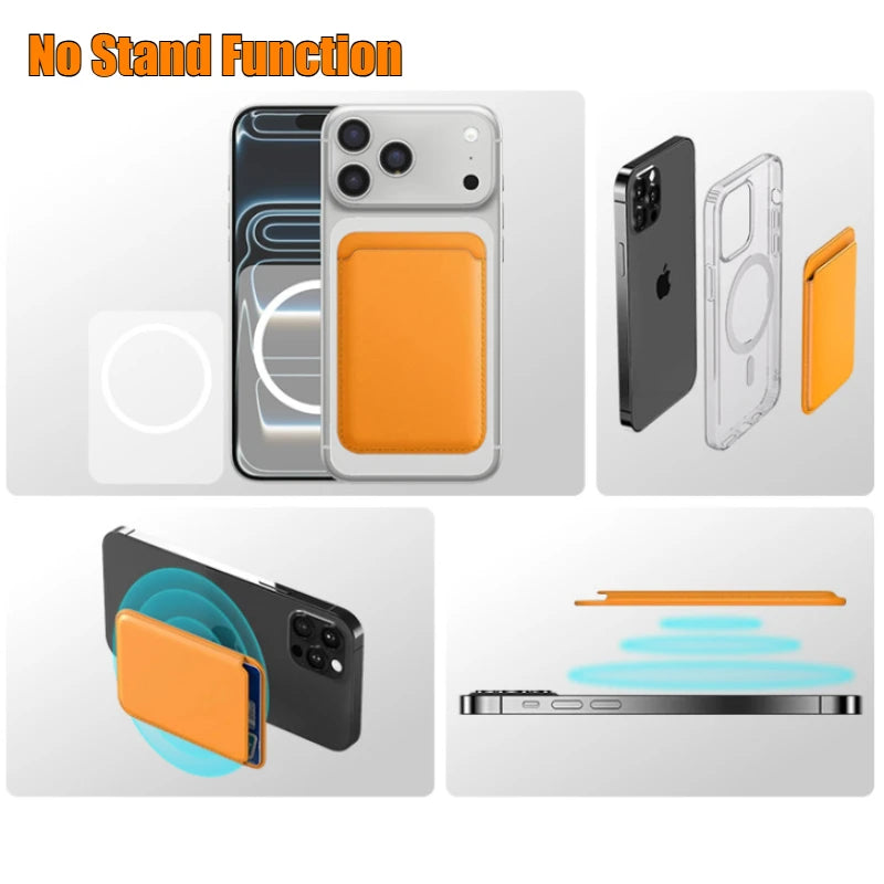 Strong Magnetic Leather Wallet with Hide Stand Case for Magsafe for IPhone 15PM 14 13 Pro Max Mag Safe Card Holder Pocket Cover