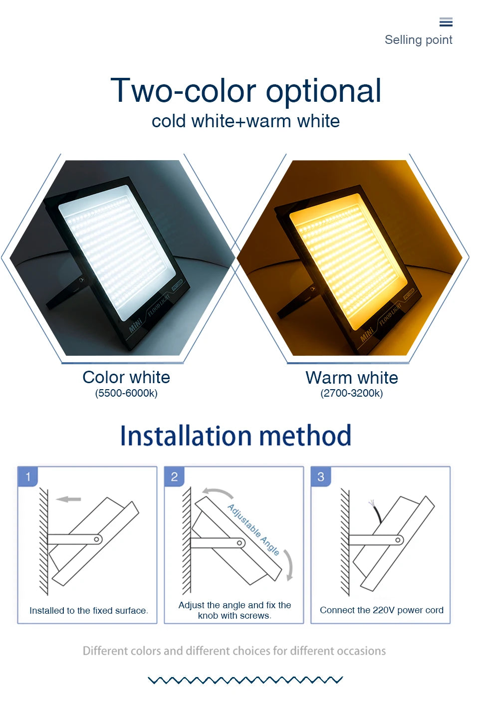 LED Flood Light 220V 10W 20W 30W 50W 100W 150W 200W IP67 Waterproof Outdoor FloodLights for Garage Street Garden Yard Lighting