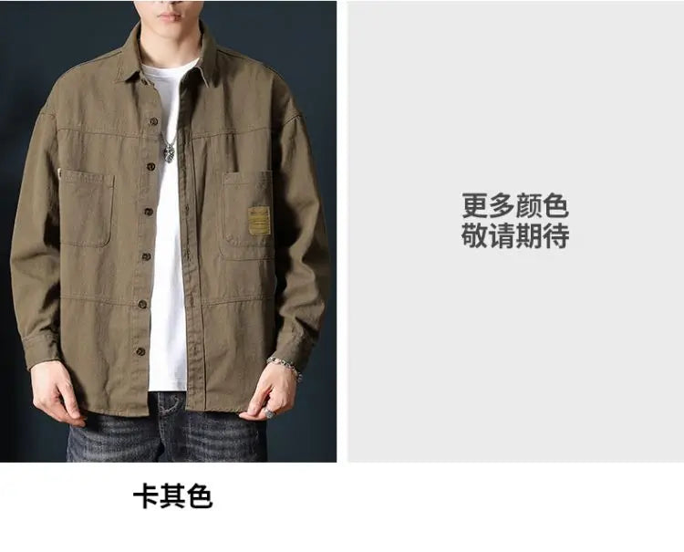 Oversized Men's Long Sleeve 100% Cotton Shirts Male Tops Big Size Fashion Casual Jacket Loose Fit Spring Outwear Plus Large 7XL
