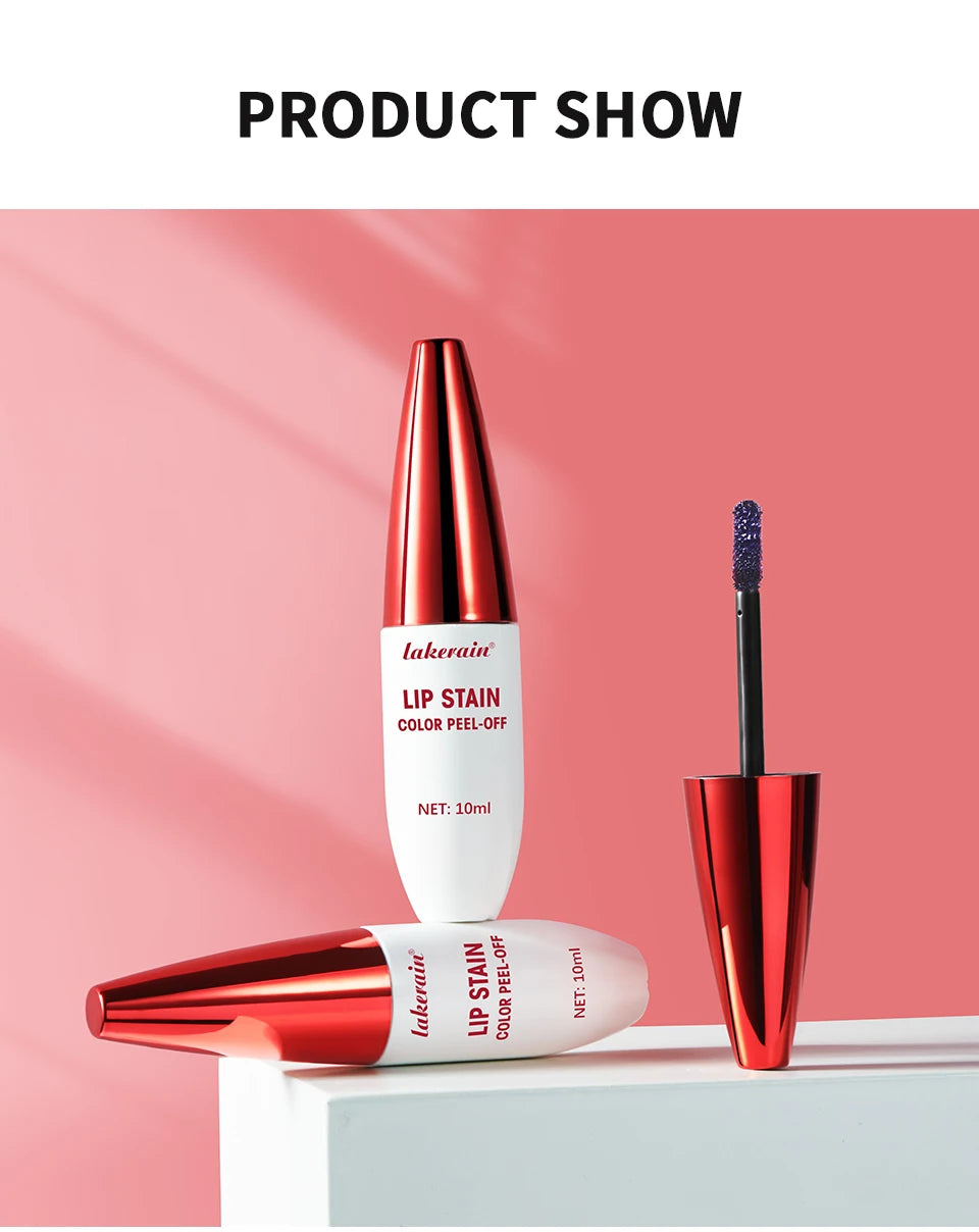 Lakerain Peel-off Lip Gloss Matte Natural Mist Lip Tinted Waterproof Long Lasting Lipstick Makeup Tear Contour Stain Cosmetics
