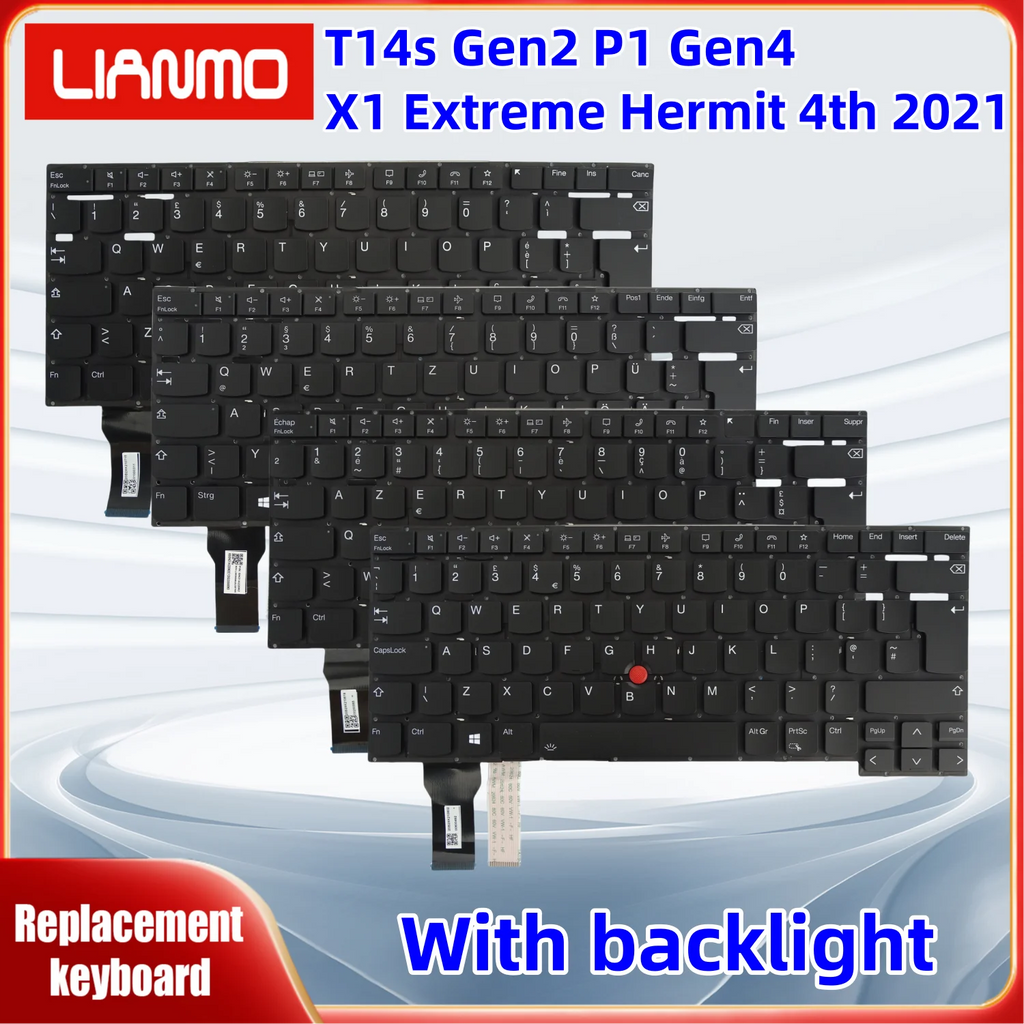 US Italian German French UK Portuguese Laptop For Lenovo Thinkpad T14s Gen2 P1 Gen4 X1 Extreme Hermit 4th 2021 Backlit  Keyboard