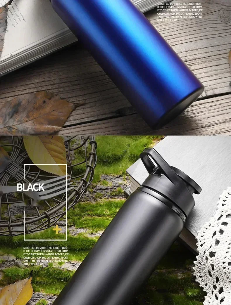 Large 600ml Stainless Steel Sports Bottle Leak Proof Design Bike Cycling Camping Outdoor Travel Water Flask Durable