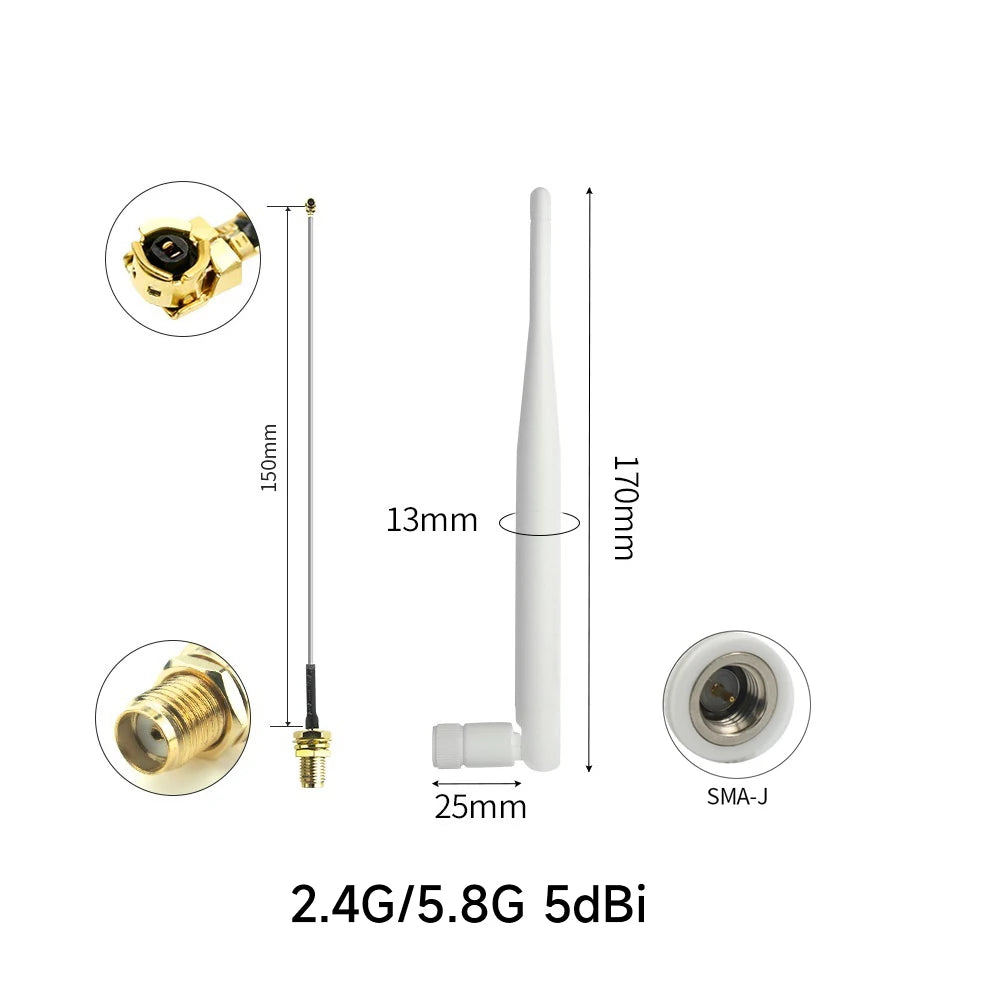 External Wifi Antenna 2.4 GHz 5.8 GHz Dual Band 5 GHz for Wireless Router 2.4g Antena with Adapter Cable IPX Pigtail