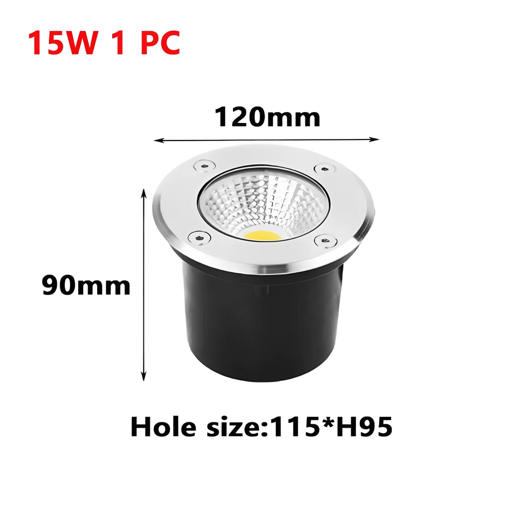 5W 10W 12W 15W Led Garden Underground LampsOutdoor IP67 Waterproof Buried Garden Path Spot Recessed Underground Light Warm White