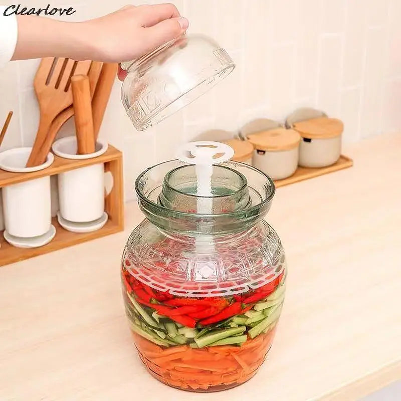 Pickle Jar Press Plastic Holder For Compaction In Kimchi Jar Pickle Jar Tool Home Making Kimchi Kitchen Gadgets