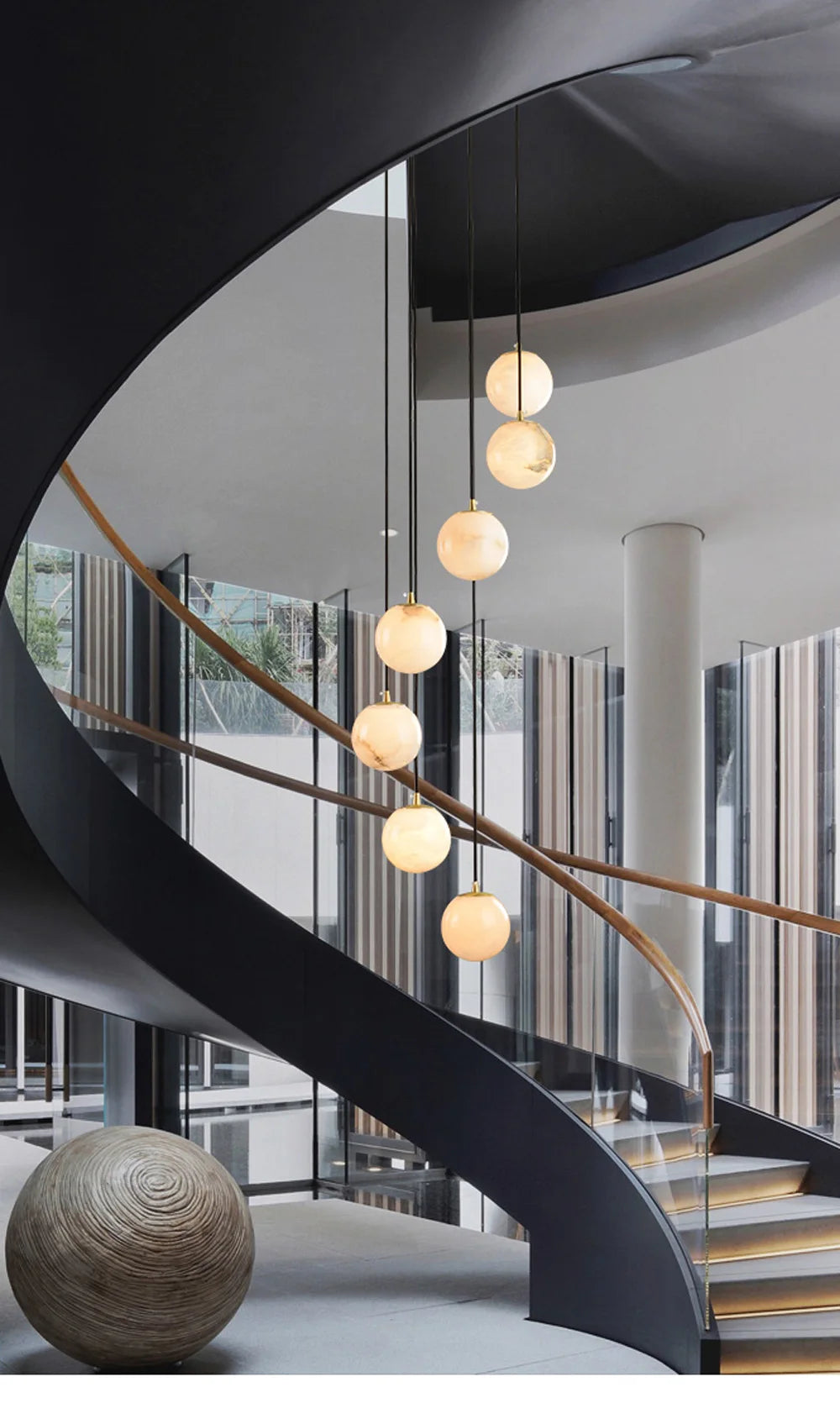 2026 New Modern Staircase Decor Lighting Luxury Marble Chandeliers Duplex Villa Loft Dining Room Hall Living Room Pendant Lights