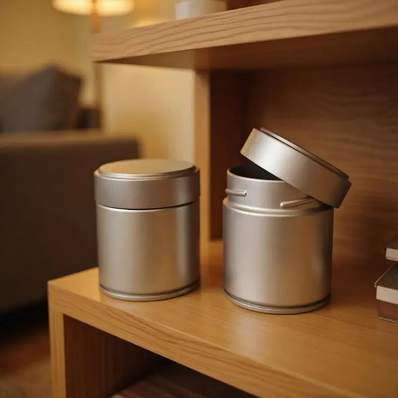 1 Pcs Portable Mini Matcha Powder Can Thick Tinplate Tea Sealed Jar Spice Storage Box Container Box Kitchen Gadgets Household