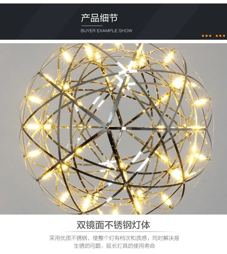 Sparkleball Panoramic Starry Sky Pendant Light Commercial Internet Celebrity Bar Salon Loft Duplex Art Ball Decorative Light