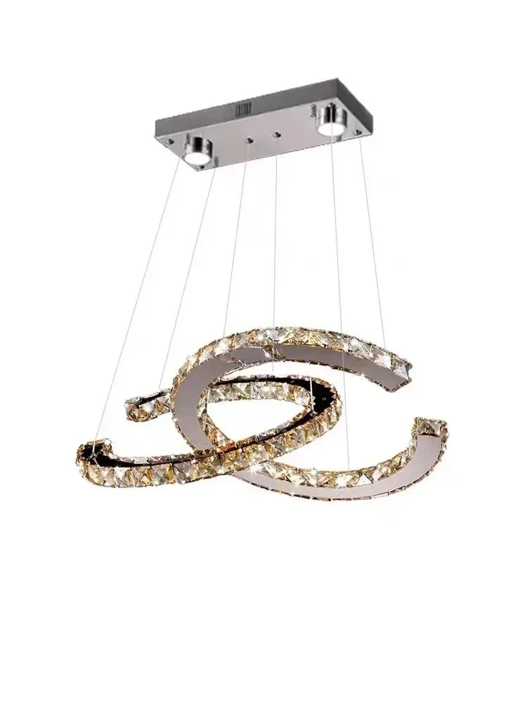 Modern 2024 New Special-shaped Crystal Chandelier Modern Simple Decoration Living Room Dining Room Home Decoration