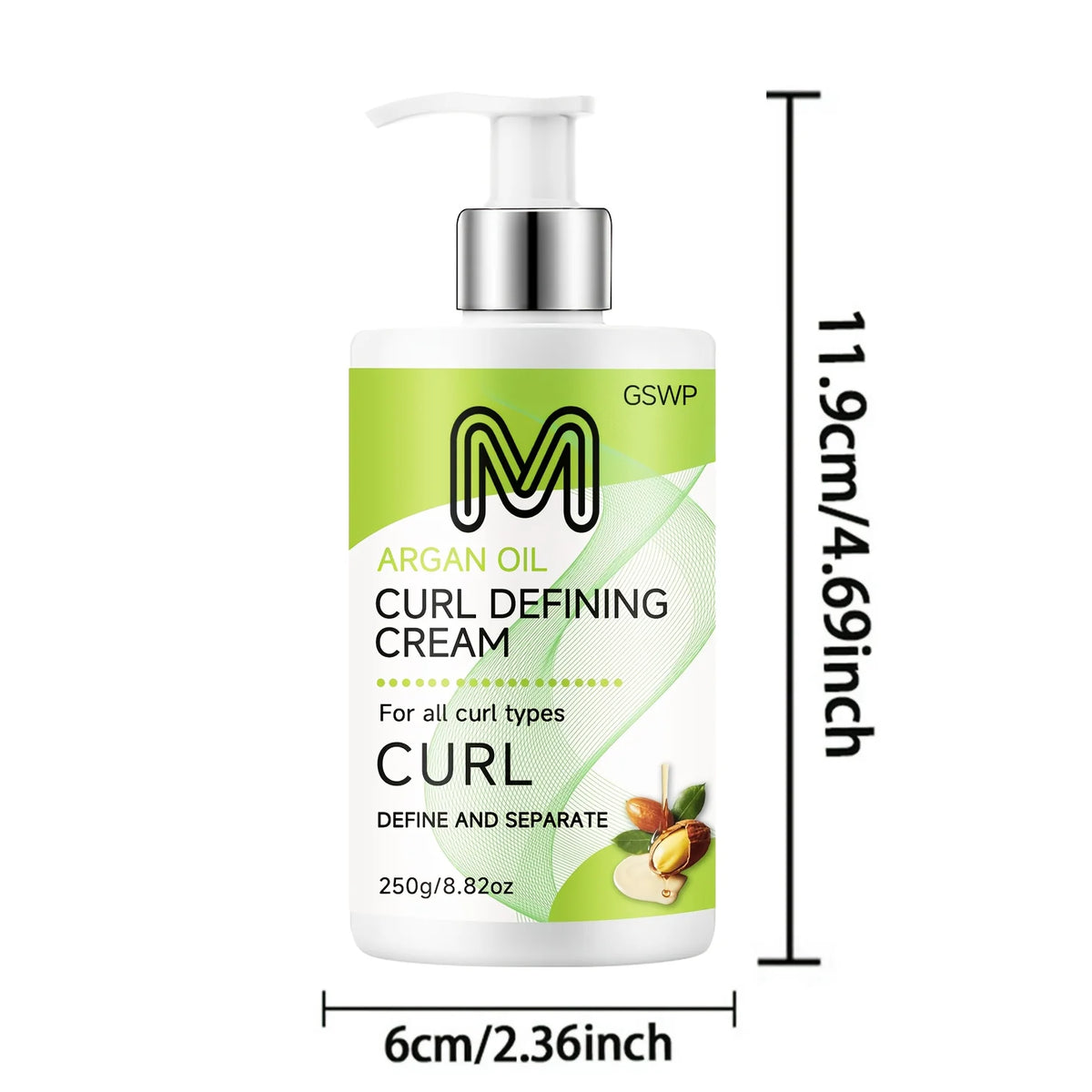 GSWP Curl Defining Cream, Containing, Castor Oil, Keratin, Styling Curls, Controlling Frizz. 250/500g
