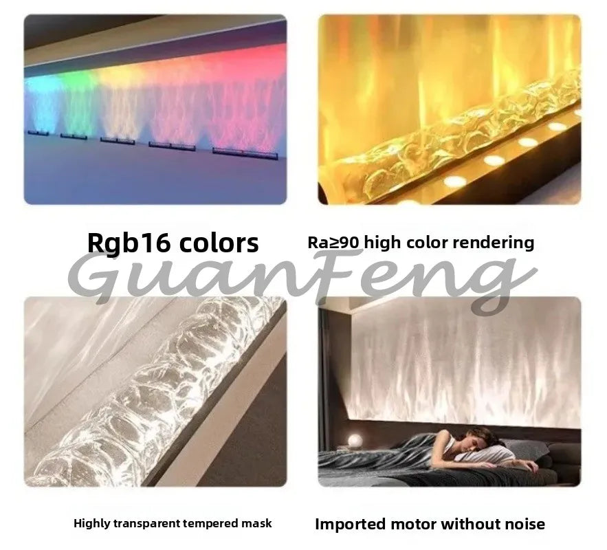 3D dynamic water ripple wall washing atmosphere pattern room background decoration LED projection light