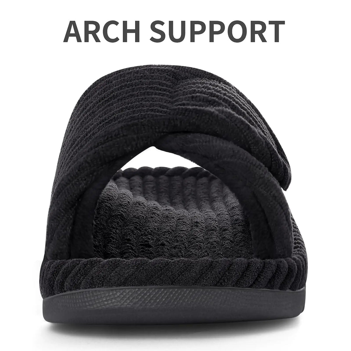 Kidmi Women Corduroy House Slippers Open Toe Bedroom Shoes With Adjustable Strap Soft Non‑slip Indoor Home Slides For Women